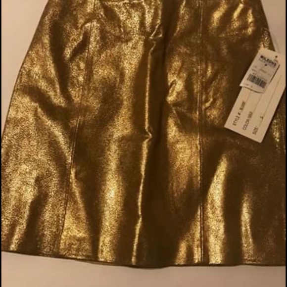 Wilson’s Leather Gold Skirt - New - Size 5/6 - Picture 3 of 4
